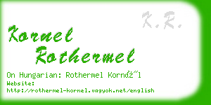 kornel rothermel business card